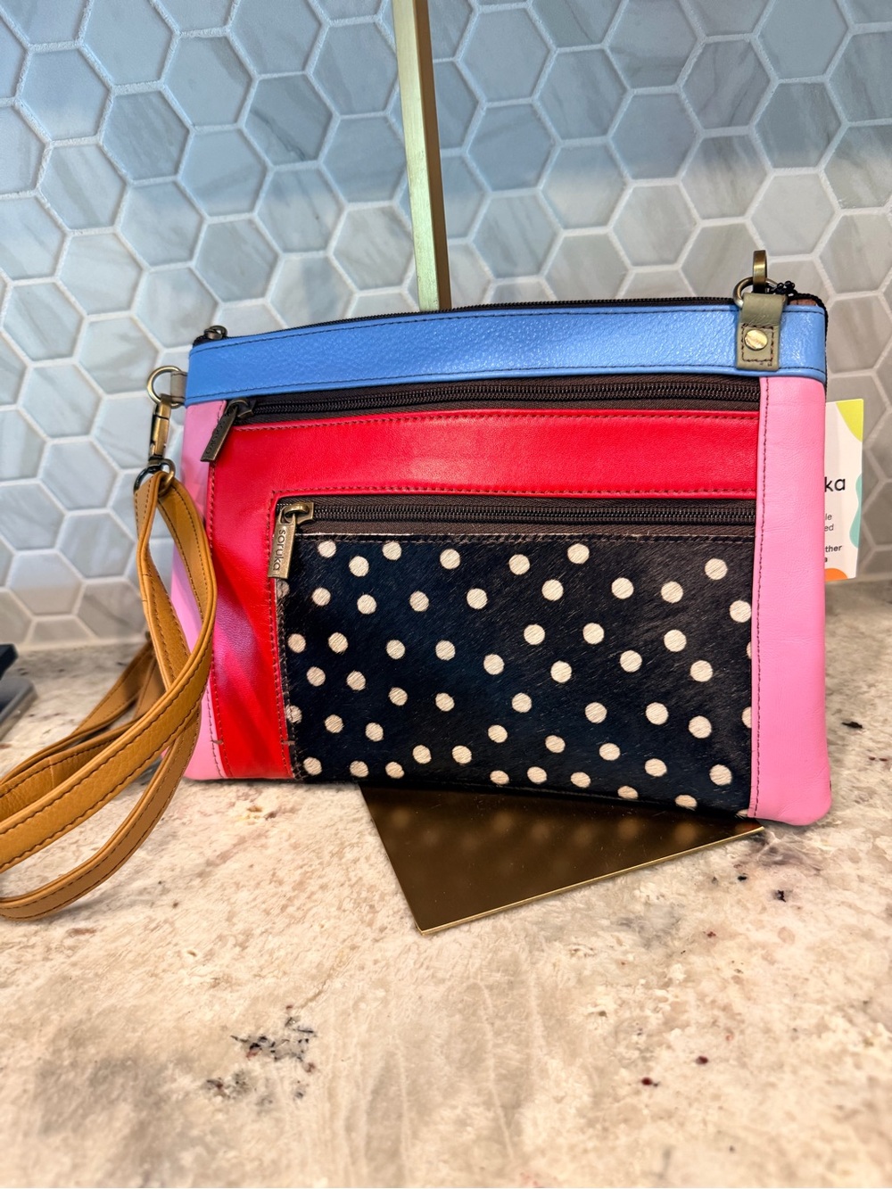 Soruka “Truly” Crossbody Convertible Purse w Wristlet Strap/ 1 of a Kind ♻️